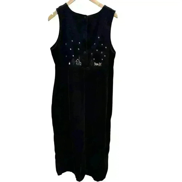 Christopher & Banks Embroidery Medium Blue Corduroy Christmas Village Jumper - Picture 5 of 12